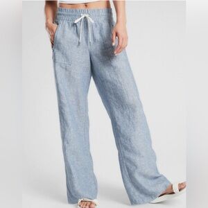 Athleta Cabo Linen Wide Leg Pant | 100% Linen *Gray*